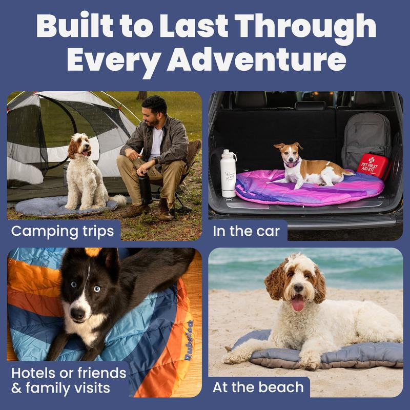 Travel Dog Bed – Foldable, Roll-Up, Lightweight, Water-Resistant Mat