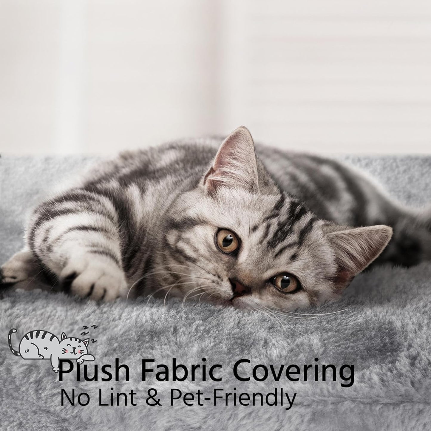 Cat Tree 34In Cat Tower Plush Cover with Condo, Platform & Basket for Indoor Kittens, Cat Furniture Activity Tree