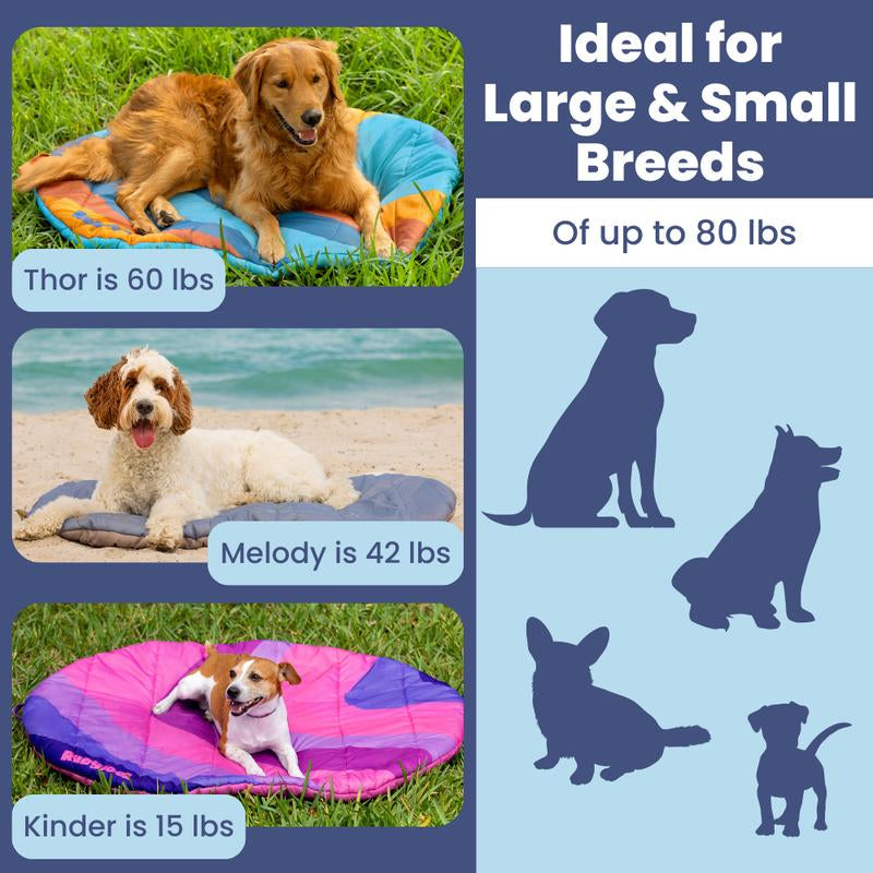 Travel Dog Bed – Foldable, Roll-Up, Lightweight, Water-Resistant Mat