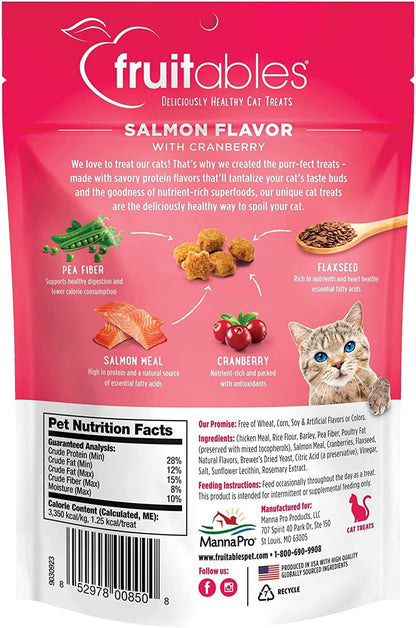 Cat Crunchy Treats for Cats – Healthy Low Calorie Packed with Protein – No Wheat, Corn or Soy – Made with Real Salmon with Cranberry – 2.5 Ounces