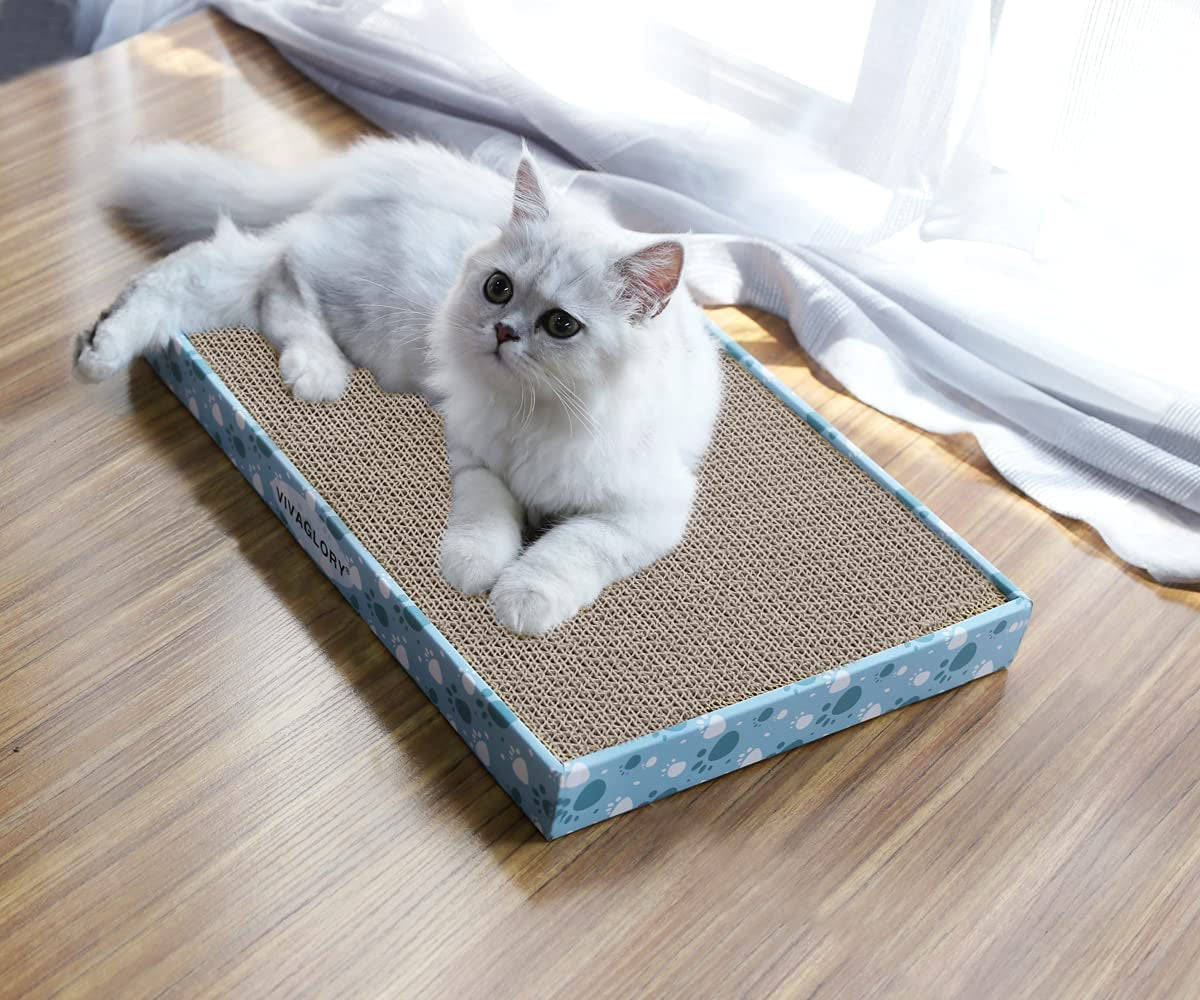 Cat Scratcher Padpal Cat Scratching Board, Cardboard Scratcher with Catnip for Indoor, Flat Scratch Board Scratch Pad Cardboard for Kitten, Extra Wide, 3Pack