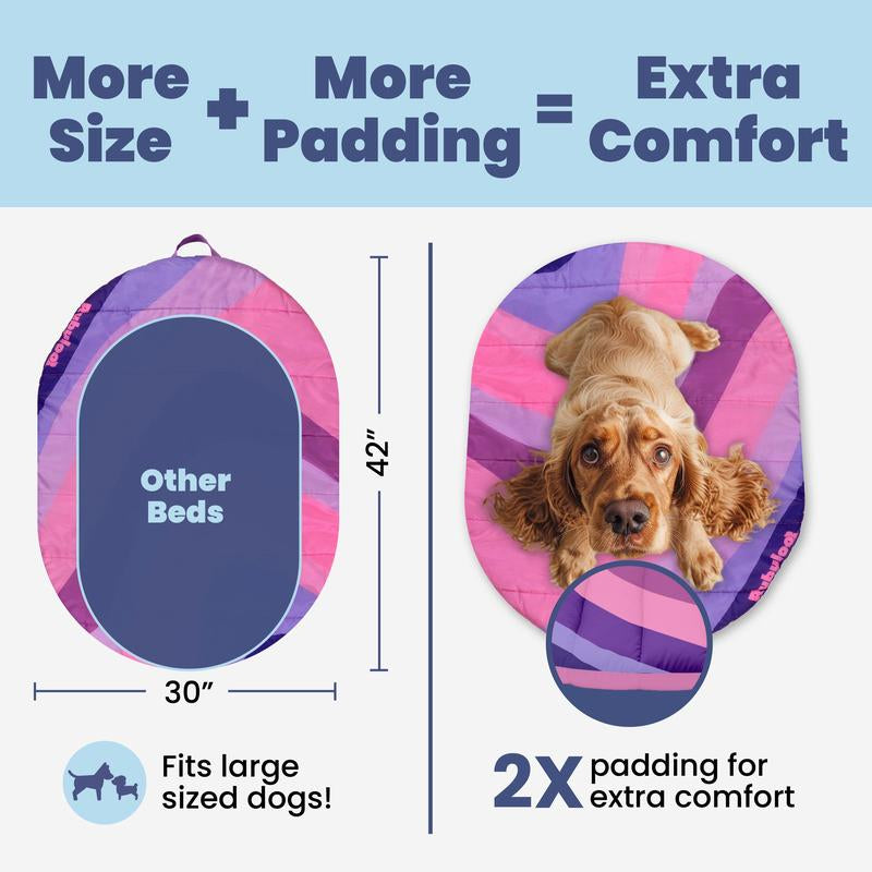Travel Dog Bed – Foldable, Roll-Up, Lightweight, Water-Resistant Mat